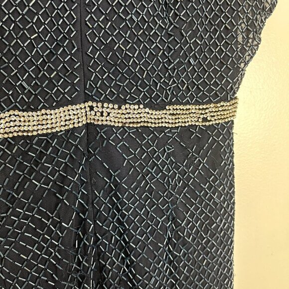 MAC DUGGAL Beaded Butterfly Sleeve Column Gown in Midnight Size US 6 NWT - Picture 11 of 12